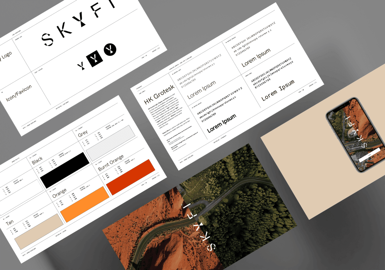 SkyFi brand guide pages