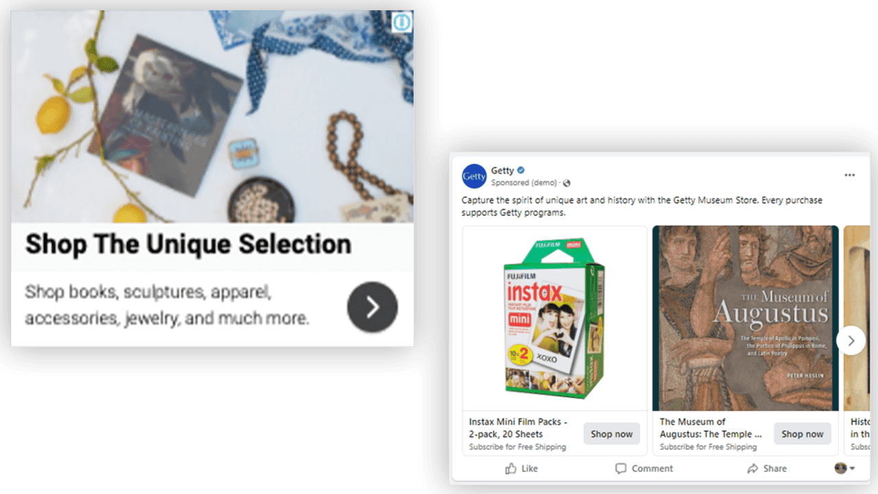 The Getty Sore paid ads examples