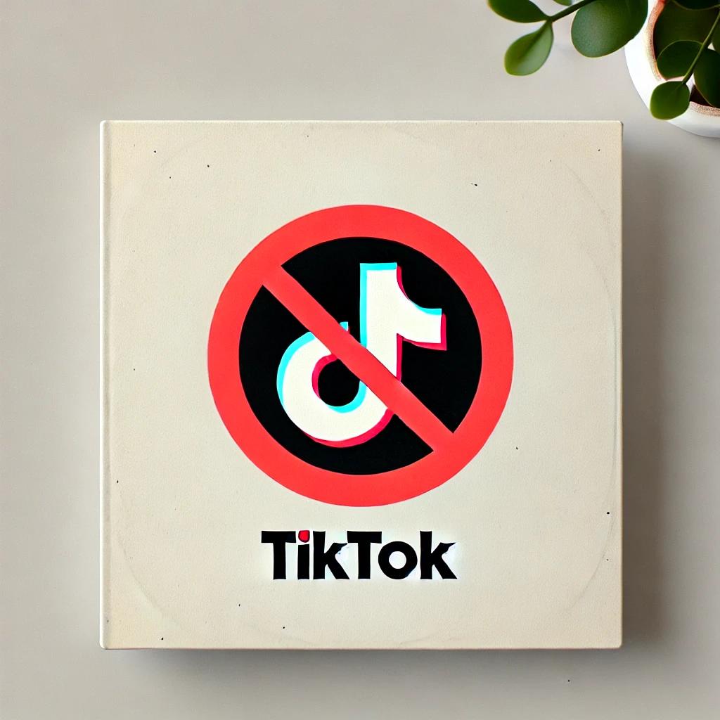 tiktok logo with red circle and slash through it.